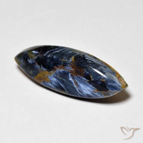 4.84 ct Multicolor Pietersite Stone, Natural Pietersite in Marquise Cabochon Shape for Sale