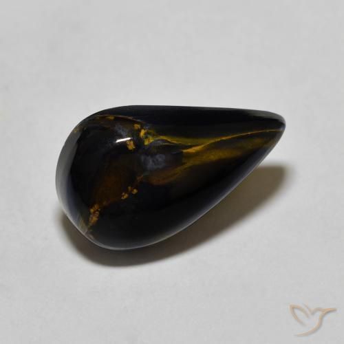3.92 ct Multicolor Pietersite Stone, Natural Pietersite in Pear Cabochon Shape for Sale