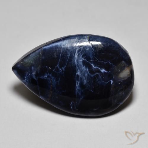 21,1 x 14,4mm mehrfarbiger Pietersite im Birnen-Cabochon Schliff aus Namibia, Gewicht 8,65 ct, Garantiert echter Edelstein in Opaque Reinheit, 1 Stück Pietersite - die Farbe ist Mehrfarbig, Mohs-Härte von 6,5 - 7 Geeignet für den täglichen Gebrauch im Schmuck, Photo A