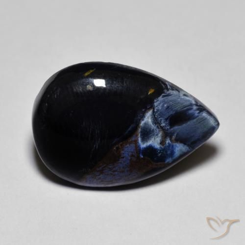 7.73 ct Multicolor Pietersite Stone, Natural Pietersite in Pear Cabochon Shape for Sale