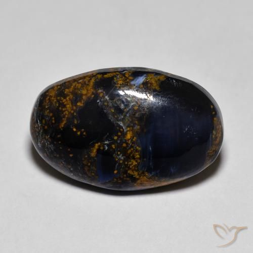 18,3 x 11,7mm ovaler mehrfarbiger Pietersite aus Namibia, Gewicht 8,24 ct, 1 Stück Pietersite - Farbe: Mehrfarbig, natürlicher Edelstein in Opaque Reinheit, Mohs-Härte von 6,5 - 7 Geeignet für den täglichen Gebrauch im Schmuck, Photo A