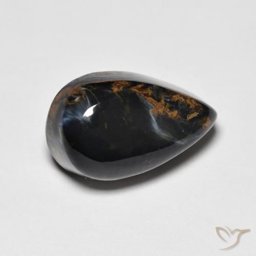 4.14 ct Pear Pietersite, 13.7 x 7.7 mm From Namibia, Photo A