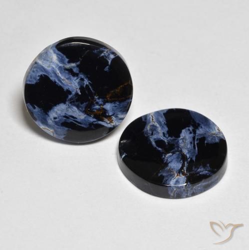 9.87 ctw Multicolor Pietersite Stones, Natural Pietersite in Round Cabochon Shape for Sale
