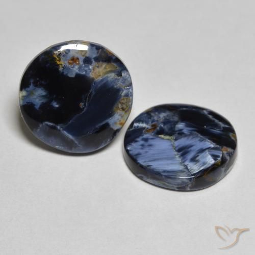 7.02 ctw Multicolor Pietersite Stones, Natural Pietersite in Round Cabochon Shape for Sale