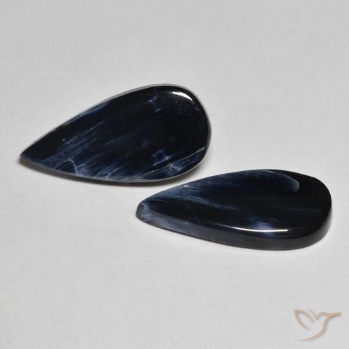 7.63 ctw Multicolor Pietersite Stones, Natural Pietersite in Pear Cabochon Shape for Sale