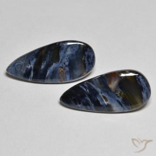 4.74 ct Pear Pietersite, 17.9 x 8.4 mm From Namibia, Photo A