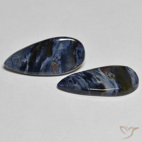 4.74 ctw Multicolor Pietersite Stones, Natural Pietersite in Pear Cabochon Shape for Sale