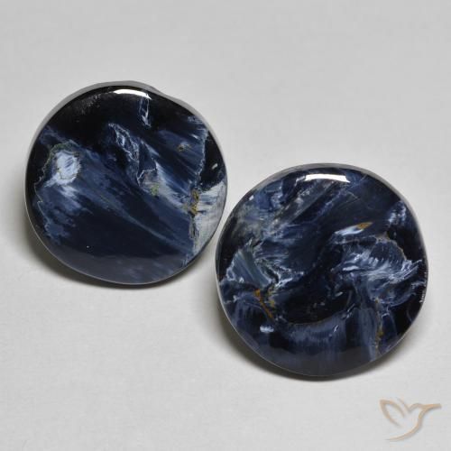 2 pièces assorties Pietersite Multicolore Tour de taille 14,6mm, poids total de 12,36 ct / moyenne de 6,18 ct chacune, Multicolore avec pureté Opaque , pierre gemme naturelle Non traité, dureté de Mohs 6.5 à 7 convient aux bijoux de tous les jours, pierre de sagesse, Photo A