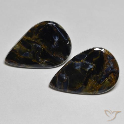 8.64ctw Natural Multicolor Pietersite, Pear Shape, Opaque