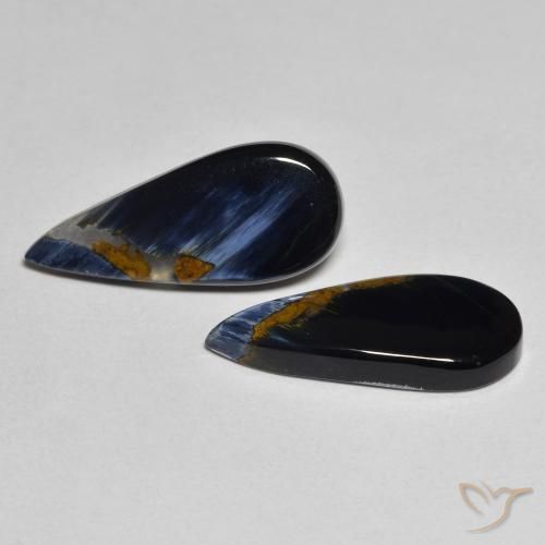 4.86 ctw Multicolor Pietersite Stones, Natural Pietersite in Pear Cabochon Shape for Sale