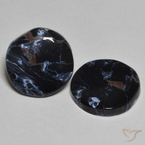 5.05 ctw Multicolor Pietersite Stones, Natural Pietersite in Round Cabochon Shape for Sale