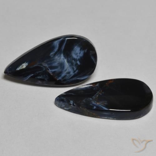 5.89 ctw Multicolor Pietersite Stones, Natural Pietersite in Pear Cabochon Shape for Sale