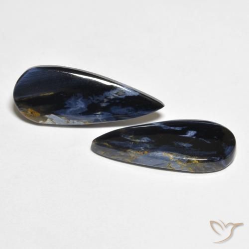 5.47 ctw Multicolor Pietersite Stones, Natural Pietersite in Pear Cabochon Shape for Sale