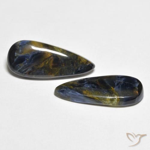 4.33 ctw Multicolor Pietersite Stones, Natural Pietersite in Pear Cabochon Shape for Sale
