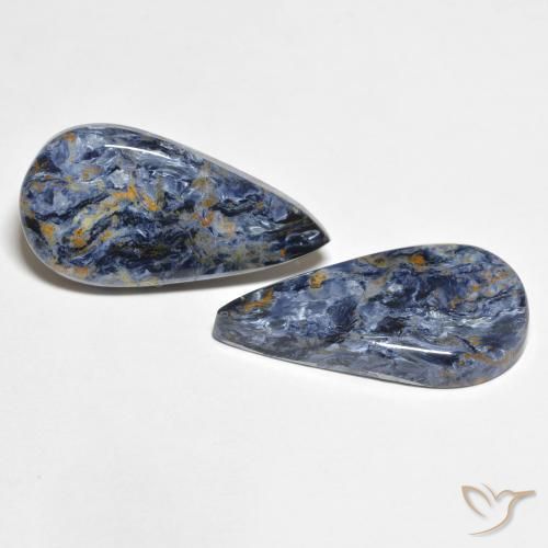 10.36 ctw Multicolor Pietersite Stones, Natural Pietersite in Pear Cabochon Shape for Sale