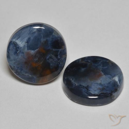 6.28 ctw Multicolor Pietersite Stones, Natural Pietersite in Round Cabochon Shape for Sale