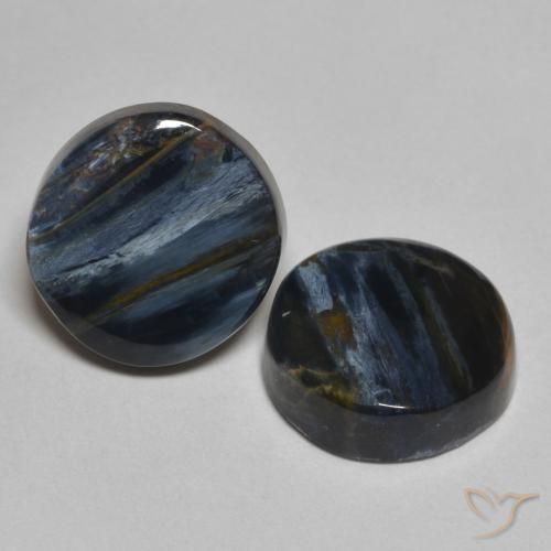 5.49 ctw Multicolor Pietersite Stones, Natural Pietersite in Round Cabochon Shape for Sale