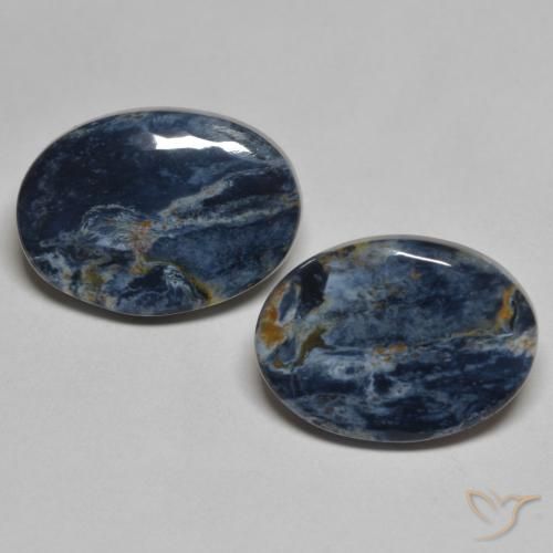 2 pièces assorties Pietersite Multicolore Ovale de taille 15,1 x 11mm, poids total de 7,69 ct / moyenne de 3,85 ct chacune, Multicolore avec pureté Opaque , pierre gemme naturelle Non traité, dureté de Mohs 6.5 à 7 convient aux bijoux de tous les jours, pierre de sagesse, Photo A