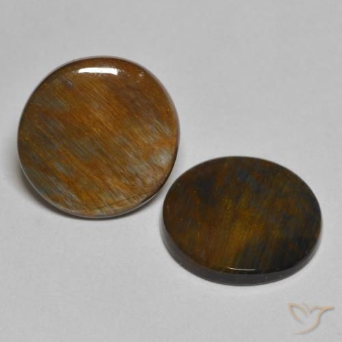 4.27 ctw Multicolor Pietersite Stones, Natural Pietersite in Round Cabochon Shape for Sale