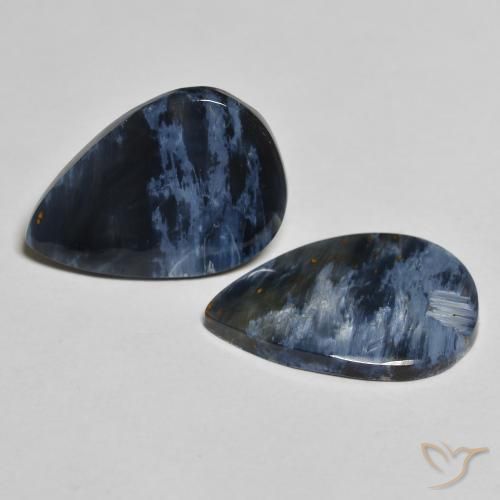7.34 ctw Multicolor Pietersite Stones, Natural Pietersite in Pear Cabochon Shape for Sale
