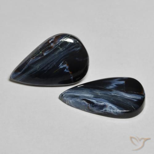 5.25 ctw Multicolor Pietersite Stones, Natural Pietersite in Pear Cabochon Shape for Sale