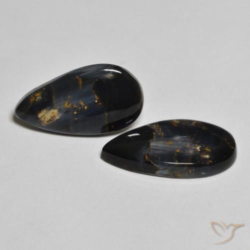 7.21 ctw Multicolor Pietersite Stones, Natural Pietersite in Pear Cabochon Shape for Sale