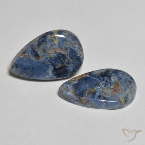7.67 ctw Multicolor Pietersite Stones, Natural Pietersite in Pear Cabochon Shape for Sale