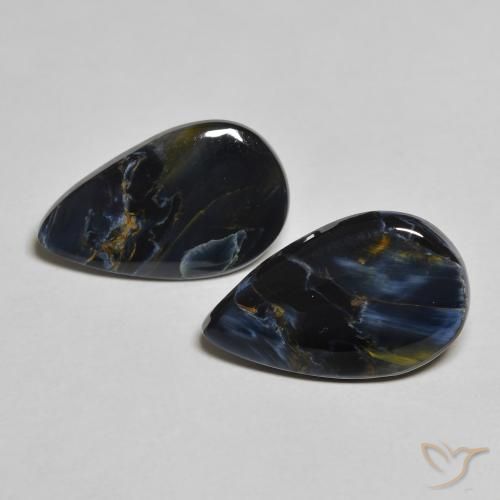 6.58ctw Natural Multicolor Pietersite, Pear Shape, Opaque
