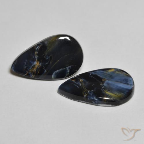 6.58 ctw Multicolor Pietersite Stones, Natural Pietersite in Pear Cabochon Shape for Sale