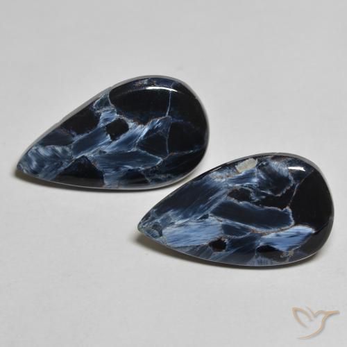 9.55 ct Pear Pietersite, 19.7 x 11.4 mm From Namibia, Photo A