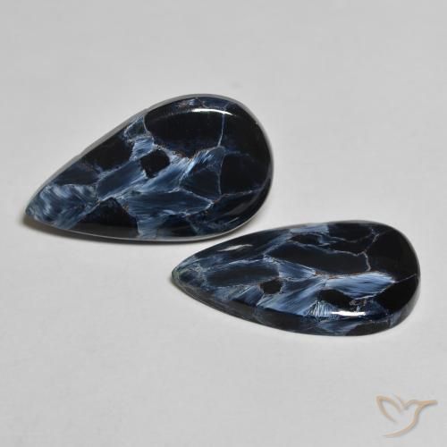 9.55 ctw Multicolor Pietersite Stones, Natural Pietersite in Pear Cabochon Shape for Sale