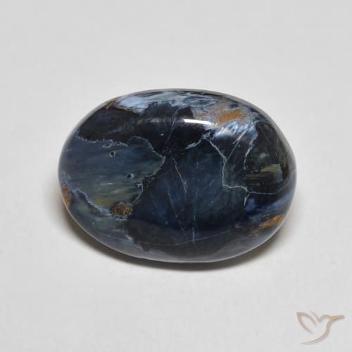 15,4 x 11,5mm mehrfarbiger Pietersite im Oval-Cabochon Schliff aus Namibia, Gewicht 5,56 ct, Garantiert echter Edelstein in Opaque Reinheit, 1 Stück Pietersite - die Farbe ist Mehrfarbig, Mohs-Härte von 6,5 - 7 Geeignet für den täglichen Gebrauch im Schmuck, Photo A