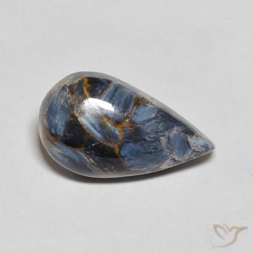 3.22 ct Multicolor Pietersite Stone, Natural Pietersite in Pear Cabochon Shape for Sale