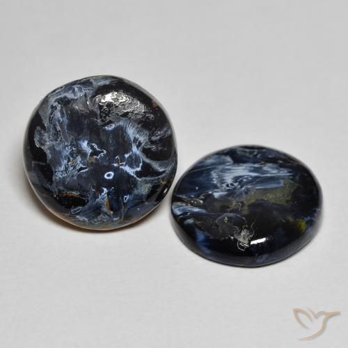 6.75 ctw Multicolor Pietersite Stones, Natural Pietersite in Round Cabochon Shape for Sale