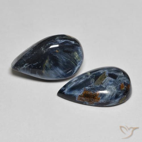 4.67 ctw Multicolor Pietersite Stones, Natural Pietersite in Pear Cabochon Shape for Sale