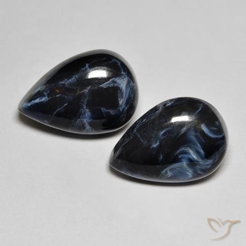 10.54 ct Pear Pietersite, 14.3 x 9.8 mm From Namibia, Photo A