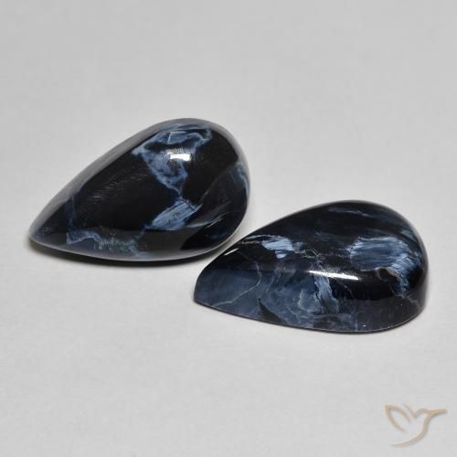 8.92 ctw Multicolor Pietersite Stones, Natural Pietersite in Pear Cabochon Shape for Sale