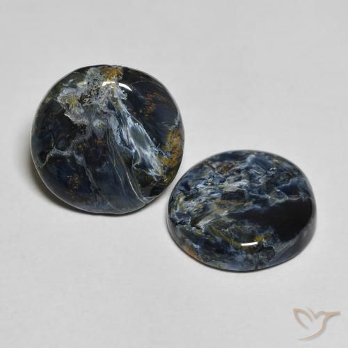 6.91 ctw Multicolor Pietersite Stones, Natural Pietersite in Round Cabochon Shape for Sale