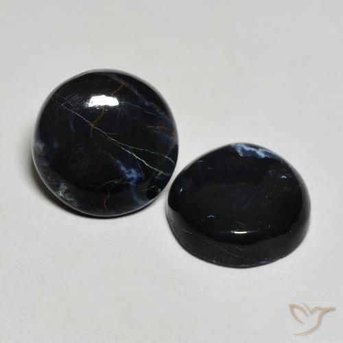 6.34 ctw Multicolor Pietersite Stones, Natural Pietersite in Round Cabochon Shape for Sale