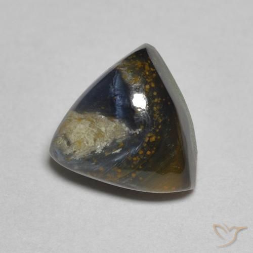 1.82 ct Multicolor Pietersite Stone, Natural Pietersite in Trillion Cabochon Shape for Sale