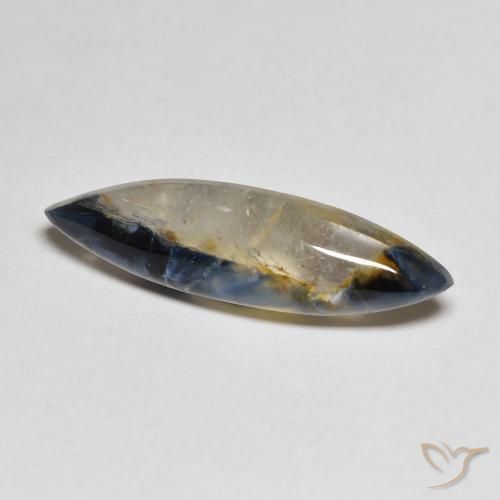 3.46 ct Multicolor Pietersite Stone, Natural Pietersite in Marquise Cabochon Shape for Sale