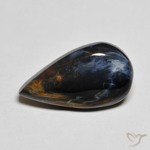 5.68ct Natural Multicolor Pietersite, Pear Shape, Opaque