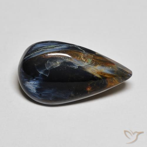 5.68 ct Multicolor Pietersite Stone, Natural Pietersite in Pear Cabochon Shape for Sale