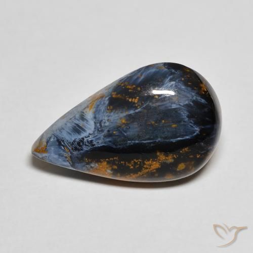 Pietersite Multicolore pear cabochon 16,7 x 10,5mm de Namibie, poids de 5,3 ct, pierre gemme naturelle Non traité de pureté Opaque , 1 pièce Pietersite, couleur : Multicolore, dureté de Mohs de 6.5 à 7 convient aux bijoux de tous les jours, pierre de sagesse, Photo A