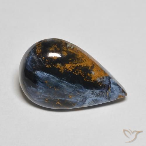 5.30 ct Multicolor Pietersite Stone, Natural Pietersite in Pear Cabochon Shape for Sale