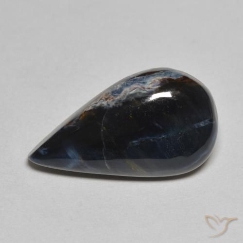 5.44ct Natural Multicolor Pietersite, Pear Shape, Opaque
