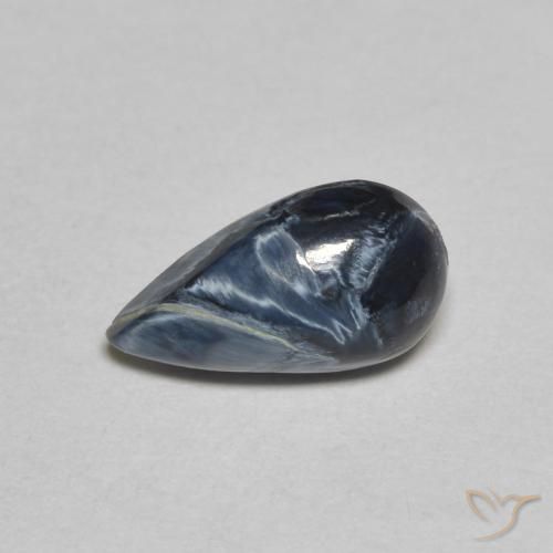 9,2 x 4,9mm birnenschliff mehrfarbiger Pietersite aus Namibia, Gewicht 0,95 ct, 1 Stück Pietersite - Farbe: Mehrfarbig, natürlicher Edelstein in Opaque Reinheit, Mohs-Härte von 6,5 - 7 Geeignet für den täglichen Gebrauch im Schmuck, Photo A