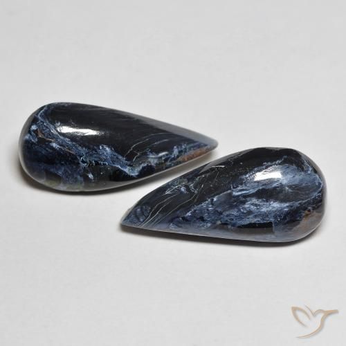 9.9 ct Pear Pietersite, 19.1 x 8.8 mm From Namibia, Photo A