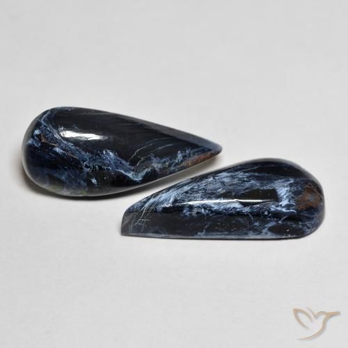 9.90 ctw Multicolor Pietersite Stones, Natural Pietersite in Pear Cabochon Shape for Sale