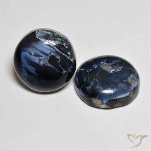 13.96 ctw Multicolor Pietersite Stones, Natural Pietersite in Round Cabochon Shape for Sale